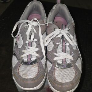 Skechers Gray and Pink Athletic Shoes